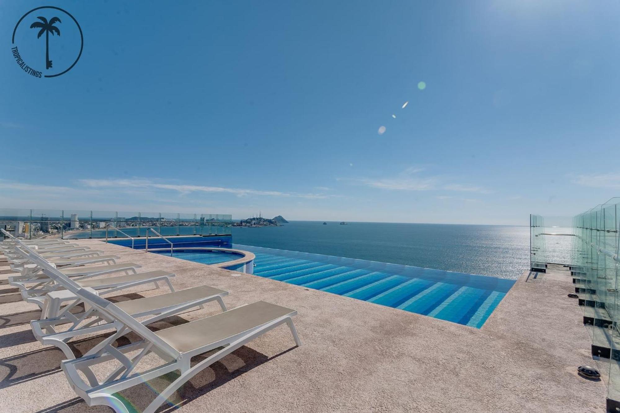 Terraza Con Vista Al Mar, Bbq Y Piscina Apartment Mazatlan Bagian luar foto